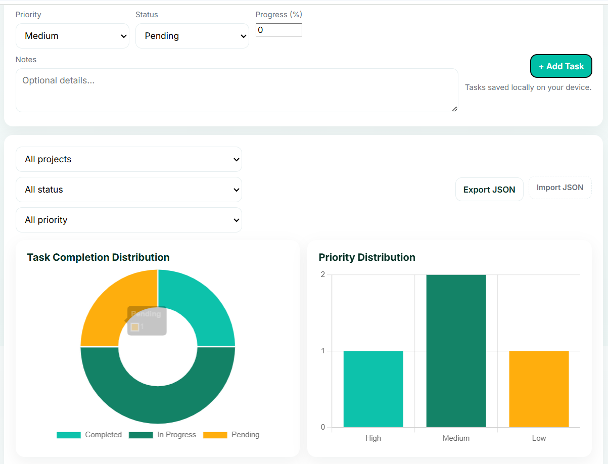 Excellyes Project Task Tracker Preview